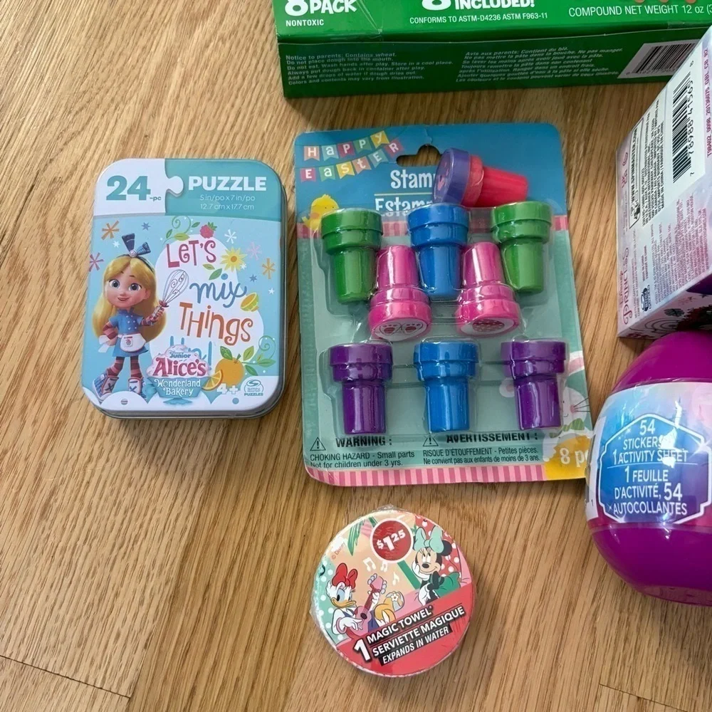 Disney Princess Easter Basket Stuffer Bundle Puzzle Dough Set Eggs Stickers